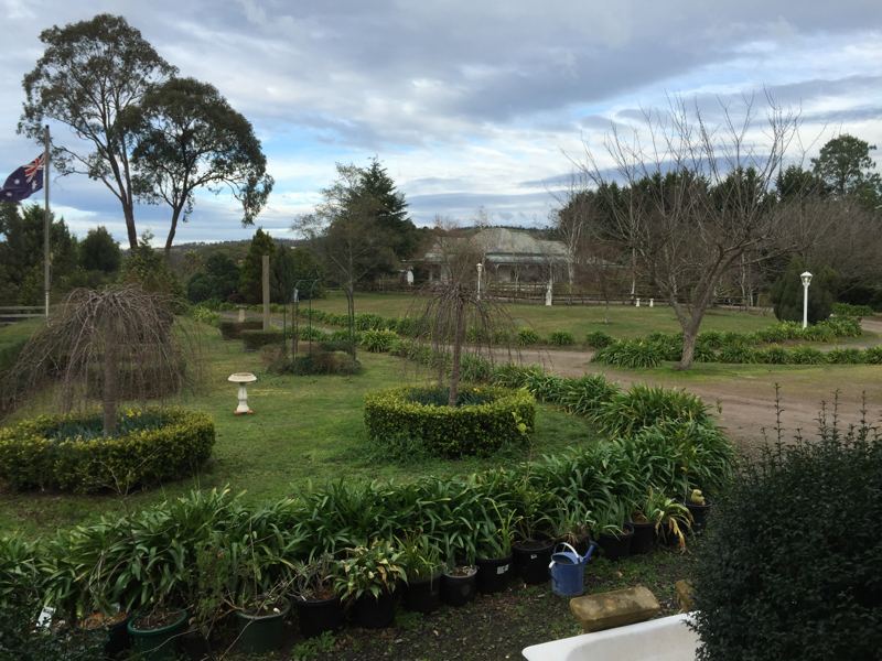 The formal garden under a big sky
