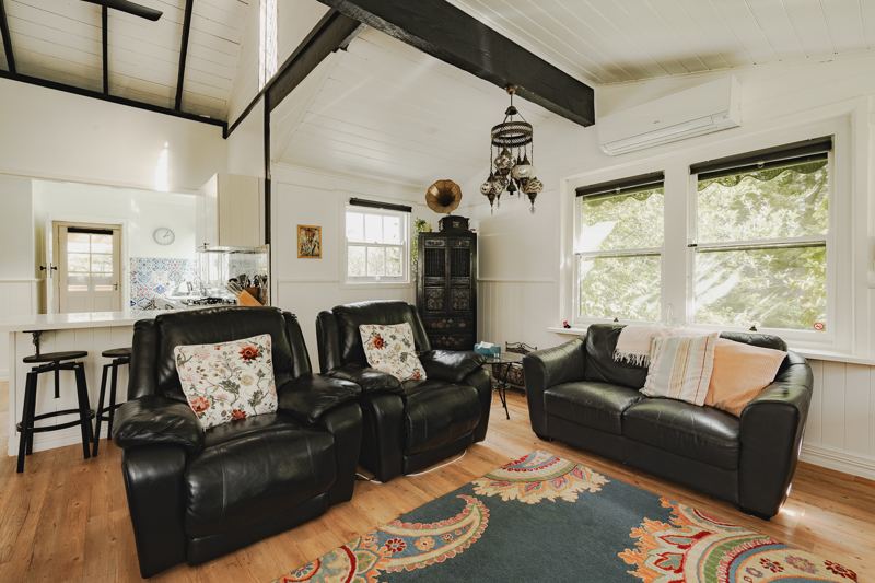 The lounge and open-plan living