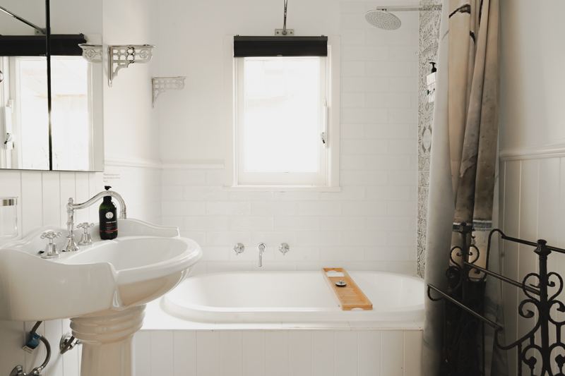 The bathroom with spa bath