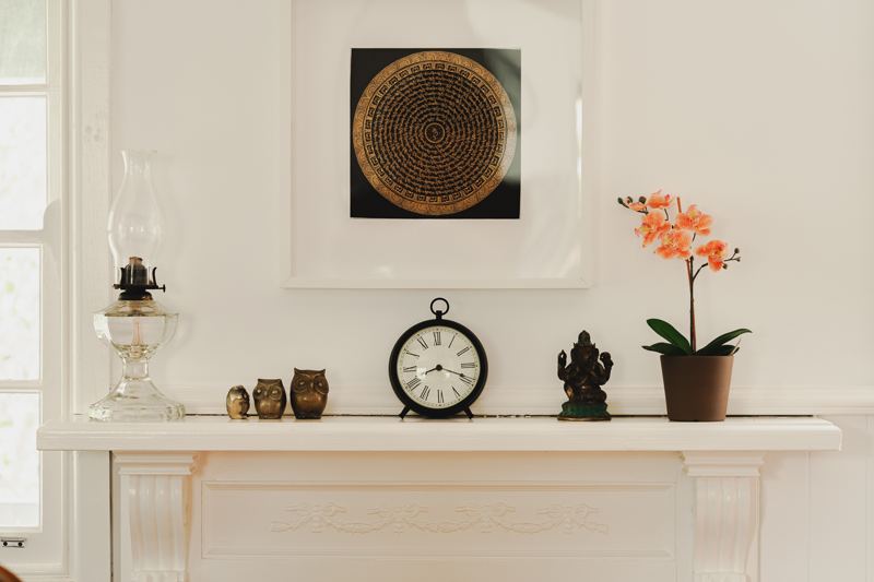 A mantelpiece detail at White Rose Cottage