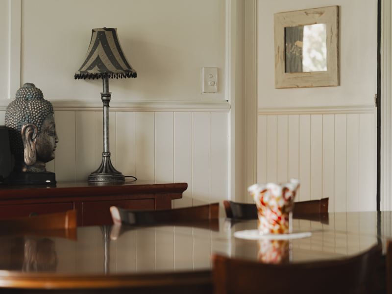 Lamplight in the dining room